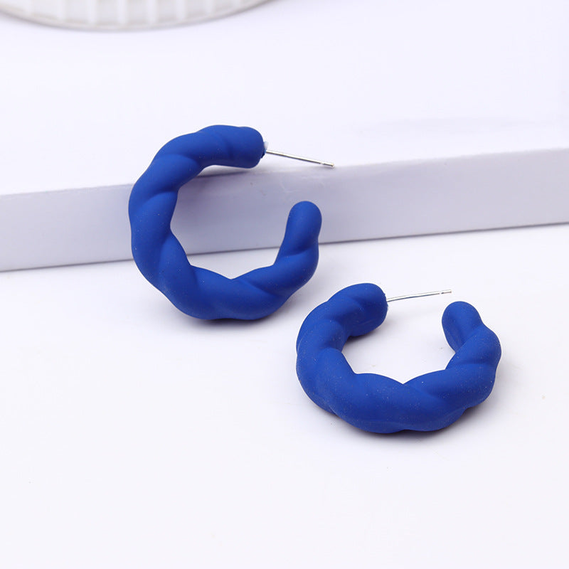 Wholesale Candy Color Twist Wreath Spray Painted Acrylic Earrings